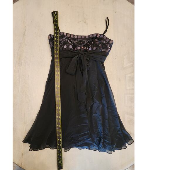 BCBG Maxazria Black Silk Beaded Cocktail Dress SZ 6P New Year's Eve Party - Picture 10 of 10